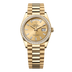 Rolex Day-Date 36 mm Champagne-Colour Set With Diamonds Dial 18k Yellow Gold President Bracelet 128348rbr-0080