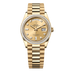 Rolex Day-Date 36 mm Champagne-Colour Set With Diamonds Dial 18k Yellow Gold President Bracelet 128398tbr-0002