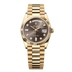 Rolex Day-Date 36 mm Dark Grey Set With Diamonds Dial 18k Yellow Gold President Bracelet 128238-0022