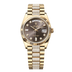 Rolex Day-Date 36 mm Dark Grey Set With Diamonds Dial 18k Yellow Gold President Bracelet 128238-0024