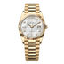 Rolex Day-Date 36 mm White Mother-Of-Pearl Set With Diamonds Dial 18k Yellow Gold President Bracelet 128238-0011