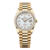 Rolex Day-Date 36 mm White Mother-Of-Pearl Set With Diamonds Dial 18k Yellow Gold President Bracelet 128398tbr-0004