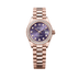 Rolex Oyster 28 mm Aubergine Set With Diamonds Dial 18 kt Everose Gold President, Semi-Circular Three-Piece Links 279135rbr-0020