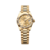 Rolex Oyster 28 mm Champagne-colour set with diamonds Dial 18k Yellow Gold President Bracelet 279178-0017