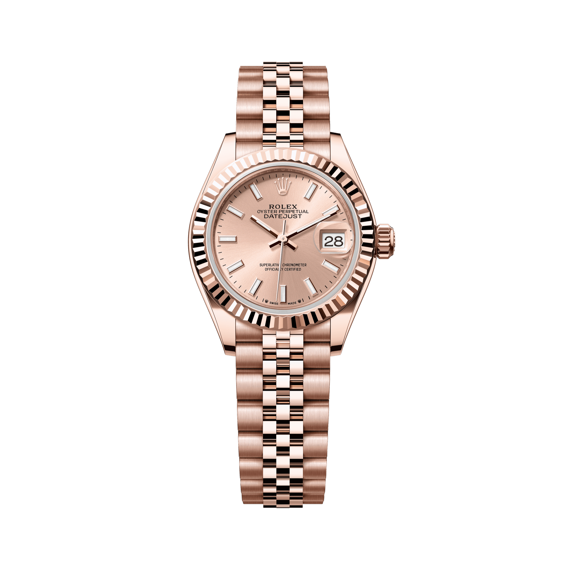 Rolex Oyster 28 mm Rose-colour Dial 18 kt Everose Gold Jubilee 279175-0026 - WATCHXNYC