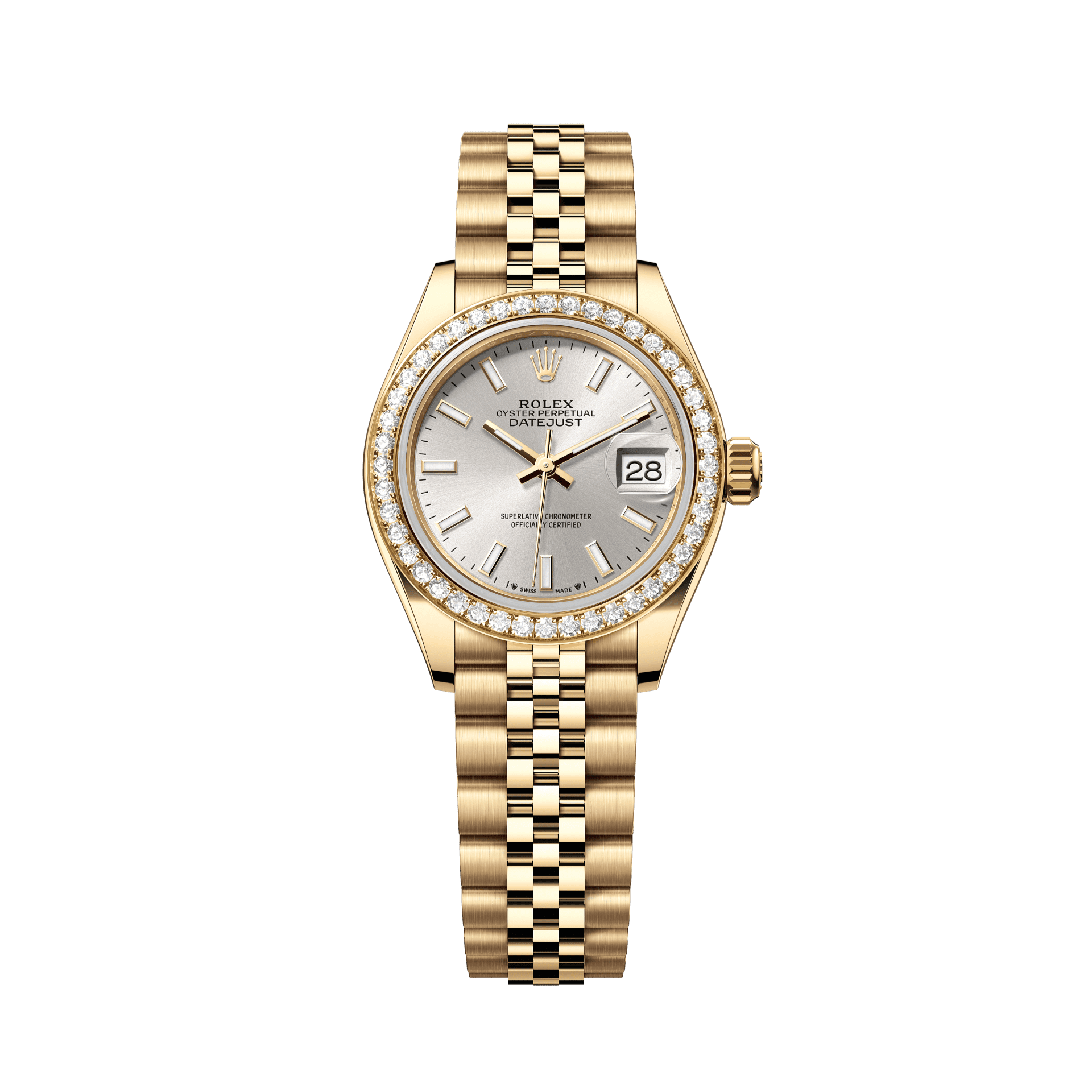 Rolex Oyster 28 mm Silver Dial 18k Yellow Gold Jubilee Bracelet. 279138rbr-0018 - WATCHXNYC