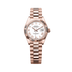 Rolex Oyster 28 mm White Dial 18 kt Everose Gold President, Semi-Circular Three-Piece Links 279175-0021