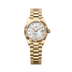Rolex Oyster 28 mm White mother-of-pearl set with diamonds Dial 18k Yellow Gold President Bracelet 279178-0025