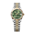 Rolex Oyster 31mm Olive Green Floral Motif Set With Diamond Dial Yellow Rolesor Combination Of Oystersteel And Yellow Gold Jubilee 278273-0032