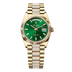 Rolex Oyster 36 mm Bright Green Set With Diamonds Dial 18k Yellow Gold Diamond-set President 128238-0131