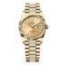 Rolex Oyster 36 mm Champagne-Colour Set With Diamonds Dial 18k Yellow Gold Diamond-set President 128238-0133