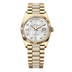 Rolex Oyster 36 mm White mother-of-pearl set with diamonds Dial 18k Yellow Gold Diamond-set President 128238-0032