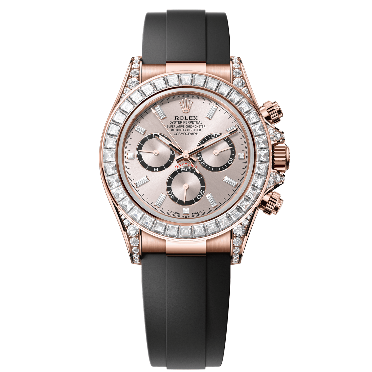 Rolex Oyster 40 mm Sundust and Bright Black Counter Rings Set With Diamonds Dial 18 kt Everose Gold With Lugs Set With Diamonds Oysterflex 126535tbr-0002 - Wrist Boutique