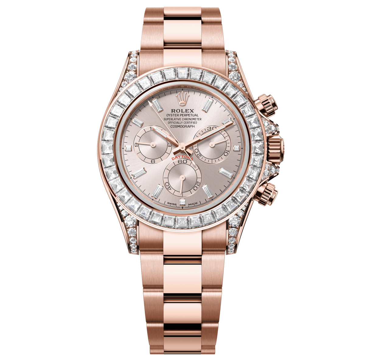 Rolex Oyster 40 mm Sundust Set With Diamonds Dial 18 kt Everose Gold With Lugs Set With Diamonds Oysterflex 126595tbr-0001 - WATCHXNYC