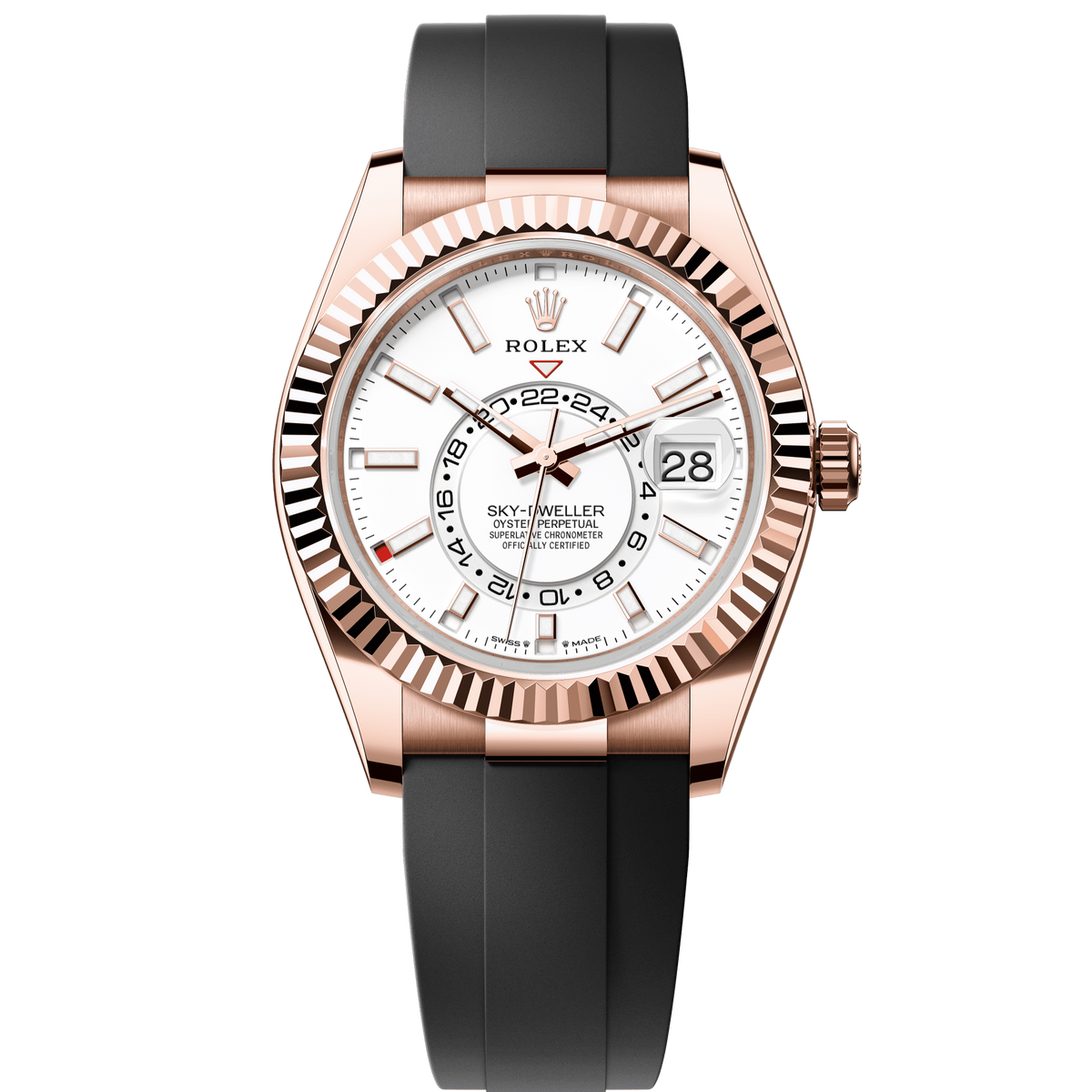 Rolex Oyster 42 mm Intense White Dial 18 kt Everose gold  Oysterflex 336235-0003 - WATCHXNYC