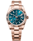 Rolex Sky-Dweller 42 mm Blue-Green Dial 18 kt Everose Gold Oyster 336935-0001 - WATCHXNYC
