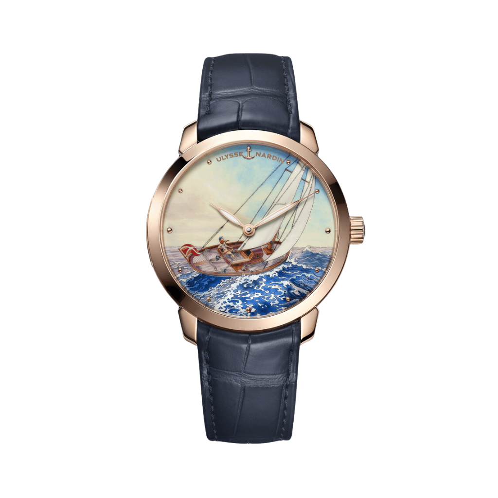Ulysse Nardin Classico Manara Manufacture 40 mm Ocean Blue Dial 18k Rose Gold Leather Strap 3202-136LE-2/MANARA.01 - WATCHXNYC