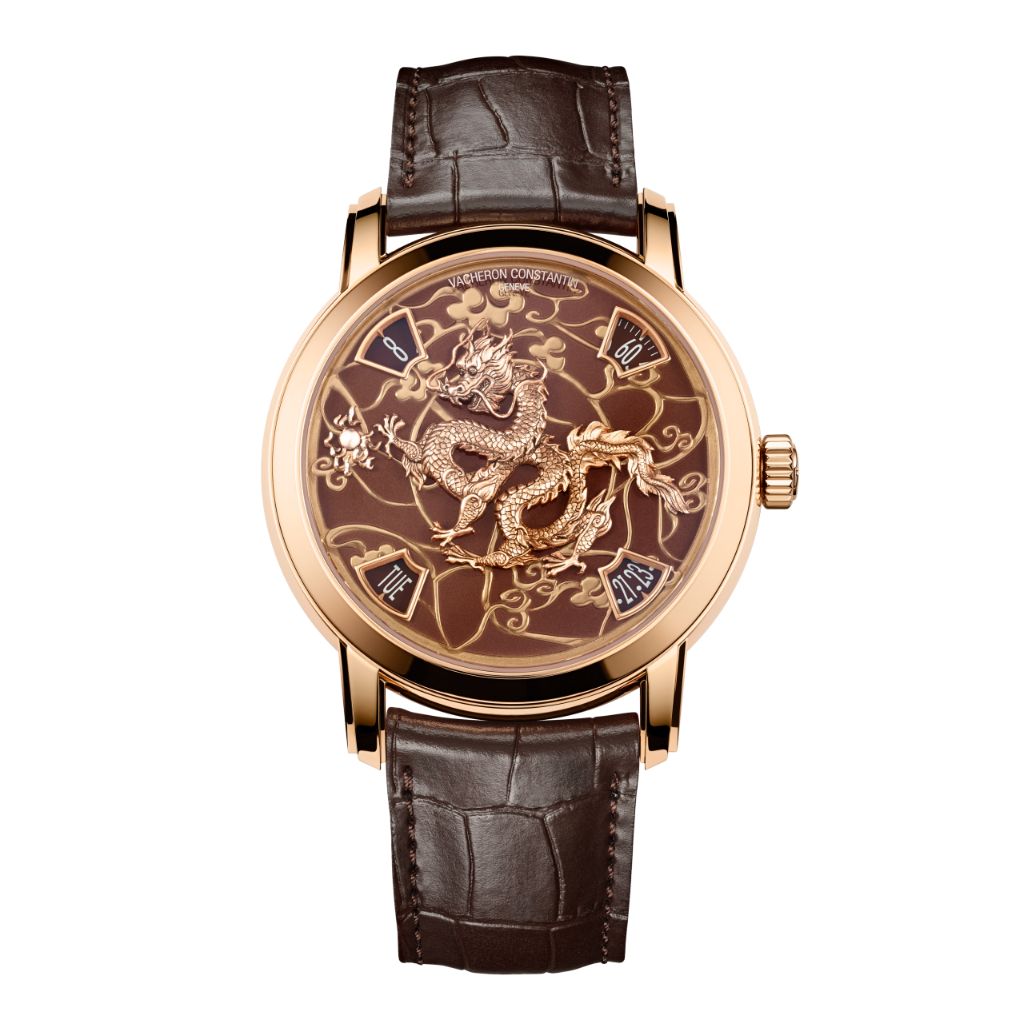 Vacheron Constantin Métiers d'Art The legend of the Chinese Zodiac - year of the dragon 40 mm Brown Dial 18K Pink Gold   Leather Strap 86073/000R-B983 - Wrist Boutique