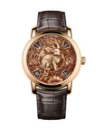 Vacheron Constantin Métiers d'Art The legend of the Chinese zodiac - year of the rabbit 40 mm Brown Dial 18K Pink Gold   Leather Strap 86073/000R-B933 - WATCHXNYC
