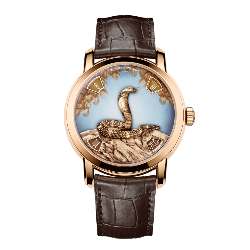 Vacheron Constantin Métiers d'Art The legend of the Chinese zodiac - year of the snake 40 mm Brown Dial 18K Pink Gold   Leather Strap 86073/000R-H034 - Wrist Boutique
