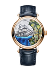 Vacheron Constantin Métiers d'Art Tribute to Explorer Naturalists - Detroit de Magellan 41 mm Silver Dial 18K Pink Gold   Leather Strap 7500U/000R-B992 - Wrist Boutique