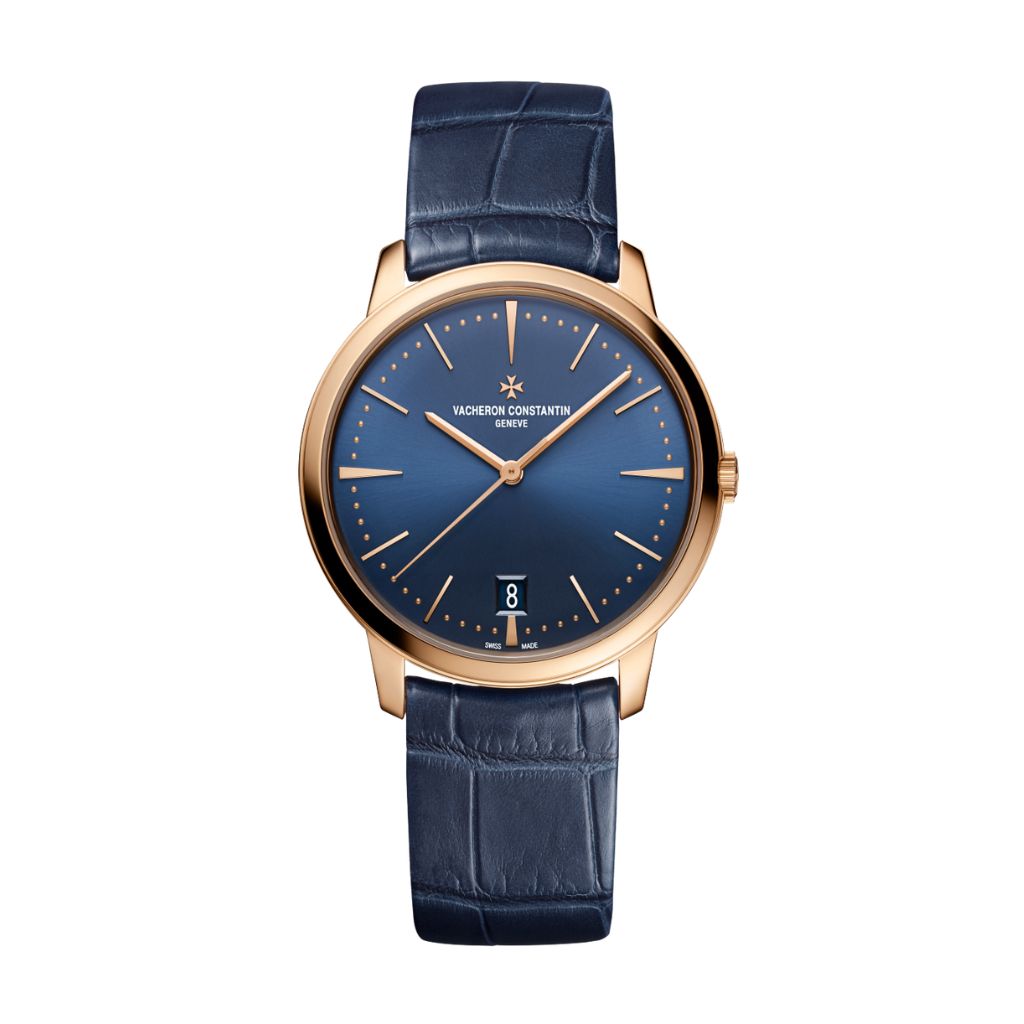 Vacheron Constantin Patrimony self-winding 36 mm Blue Dial 18K Pink Gold   Leather Strap 4100U/000R-B643 - WATCHXNYC