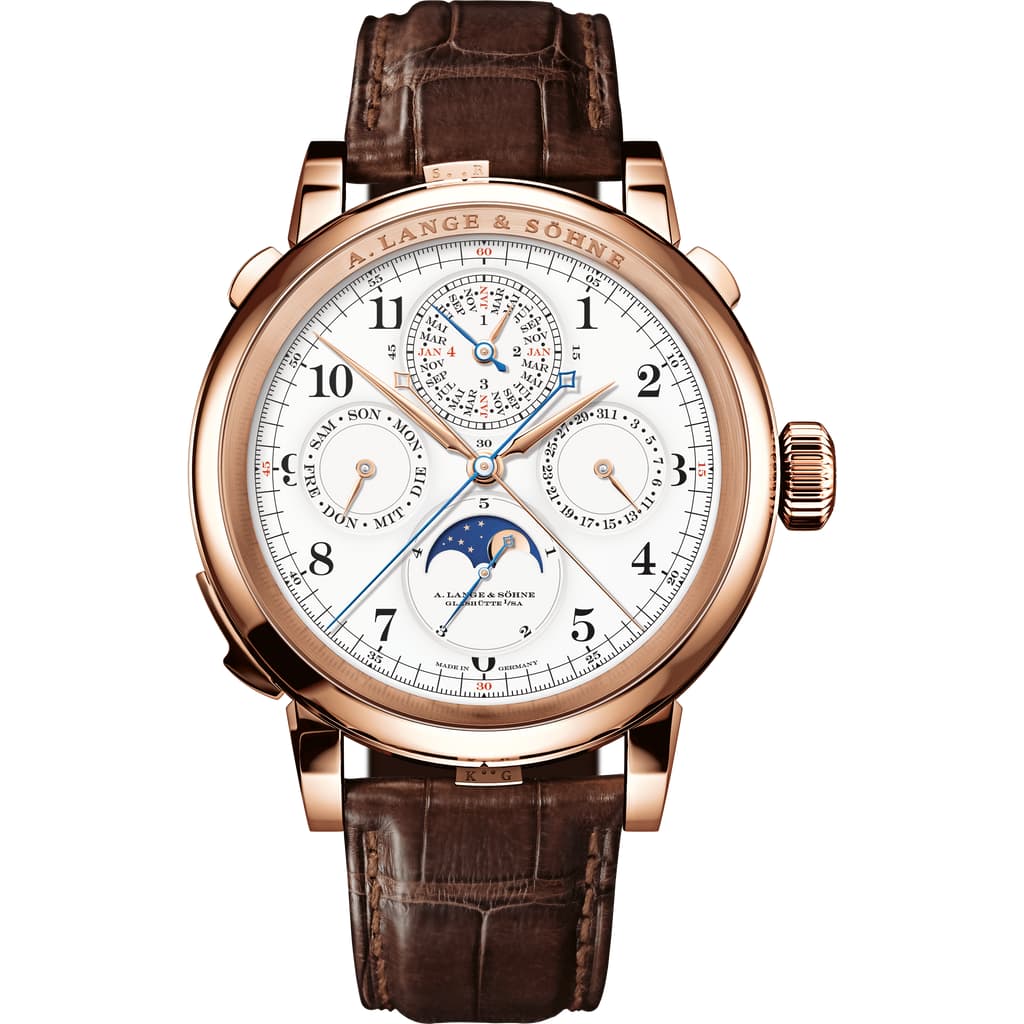 A. Lange & Sohne Grand Complication 50 mm White Dial 18K Pink Gold   Leather Strap 912.032F / LSLS9124AF - WATCHXNYC