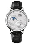 A. Lange & Sohne GRAND LANGE 1 MOON PHASE 41 mm Silver Dial Platinum   Leather Strap 139.025 / LSLS1392AA - WATCHXNYC