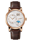 A. Lange & Sohne LANGE 1 MOON PHASE 38.5 mm Silver Dial 18K Pink Gold   Leather Strap 192.032 / LSLS1924AD - WATCHXNYC