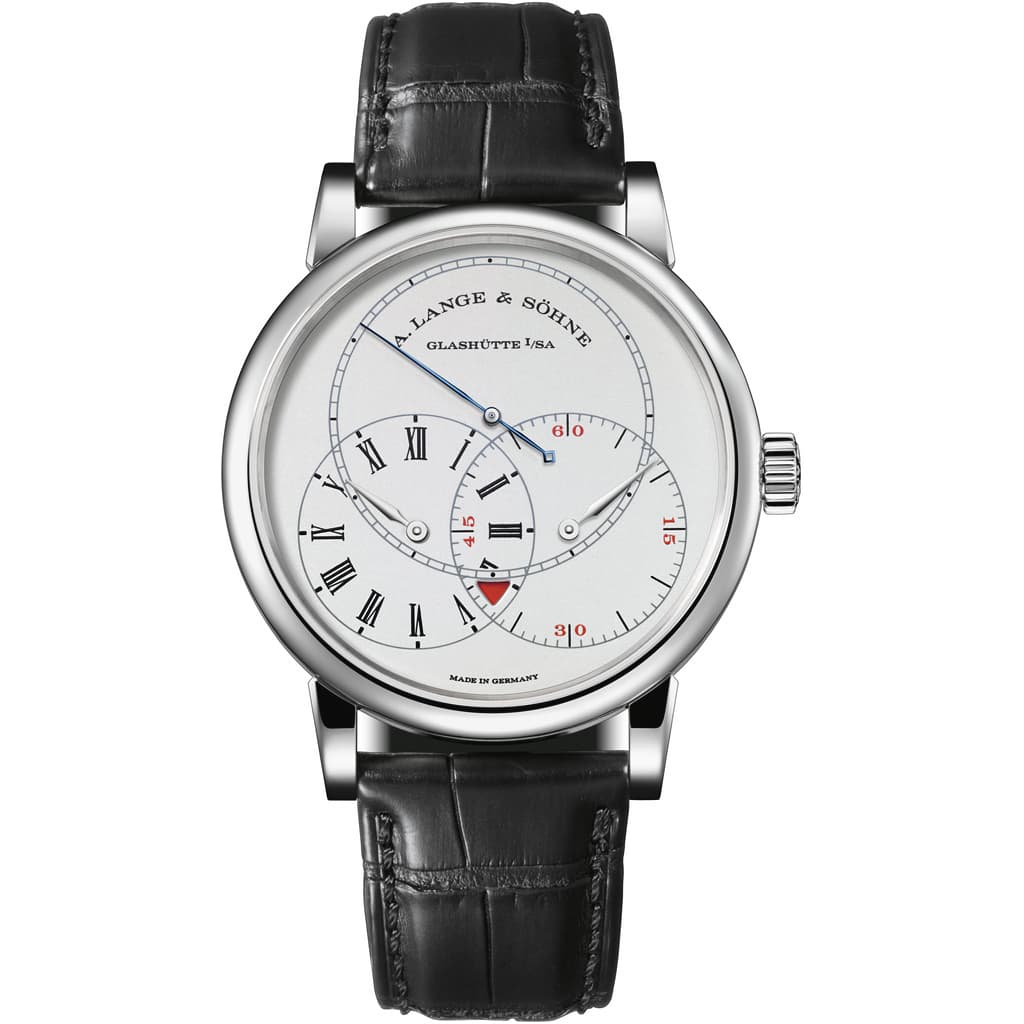 A. Lange & Sohne Richard Lange Jumping Seconds 40 mm Silver Dial Platinum   Leather Strap 252.025 / LSLS2522AA - WATCHXNYC