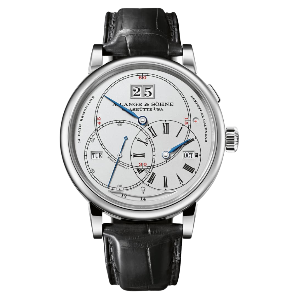 A. Lange & Sohne Richard Lange Perpetual Calendar "Terraluna" 45.5 mm Silver Dial 18k White Gold   Leather Strap 180.026FE / LSLS1803AB - WATCHXNYC