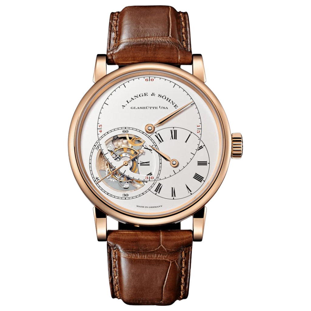 A. Lange & Sohne Richard Lange Tourbillon "Pour Le Mérite" 41.9 mm Silver Dial 18K Pink Gold   Leather Strap 760.032F / LSLS7604AF - WATCHXNYC