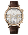 A. Lange & Sohne Zeitwerk Decimal Strike 44.2 mm Silver Dial 18k Honey Gold   Leather Strap 143.050 / LSLS1436AA - WATCHXNYC