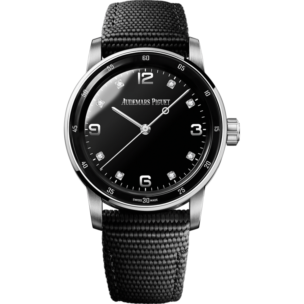 Audemars Piguet Code 11.59 by Audemars Piguet Selfwinding 41 mm Black Dial with Diamonds 18-Carat White Gold Rubber-Coated Strap  15210BC.OO.A002KB.02 - Wrist Boutique