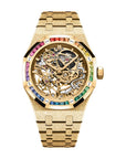 Audemars Piguet Royal Oak Frosted Gold Double Balance Wheel Openworked 37 mm Yellow Dial with Diamonds 18-Carat Yellow Gold Bracelet 15468BA.YG.1259BA.01-B - Wrist Boutique