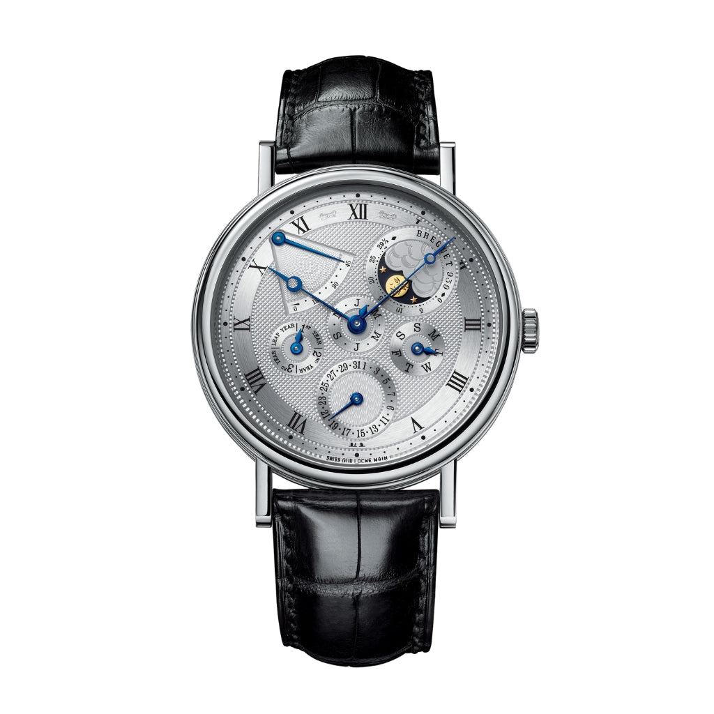 Breguet Classique 39 mm Silver Dial 18k White Gold   Leather Strap 5327BB/1E/9V6 - WATCHXNYC