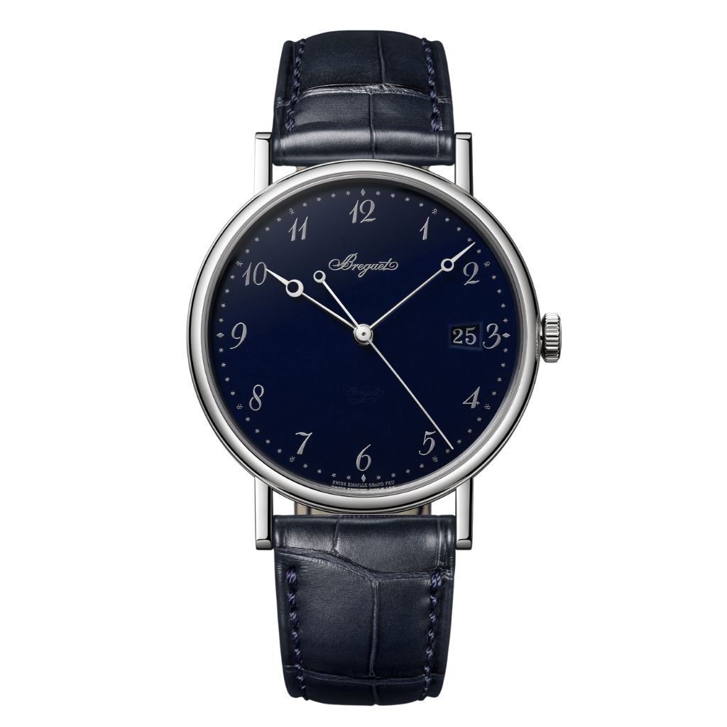 Breguet Classique 5177 38 mm Blue Dial 18k White Gold Leather Strap 5177BB/2Y/9V6 - WATCHXNYC