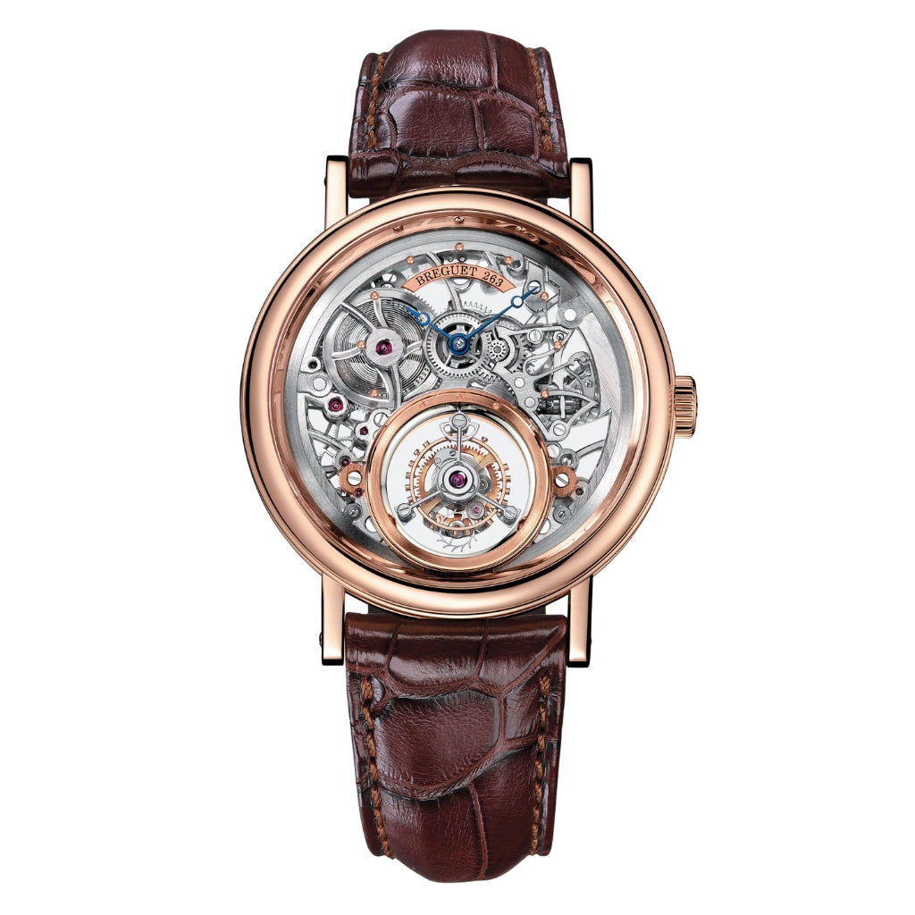 Breguet Classique Tourbillon Messidor 5335 40 mm Transparent Dial 18k Rose Gold Leather Strap 5335BR/42/9W6 - WATCHXNYC