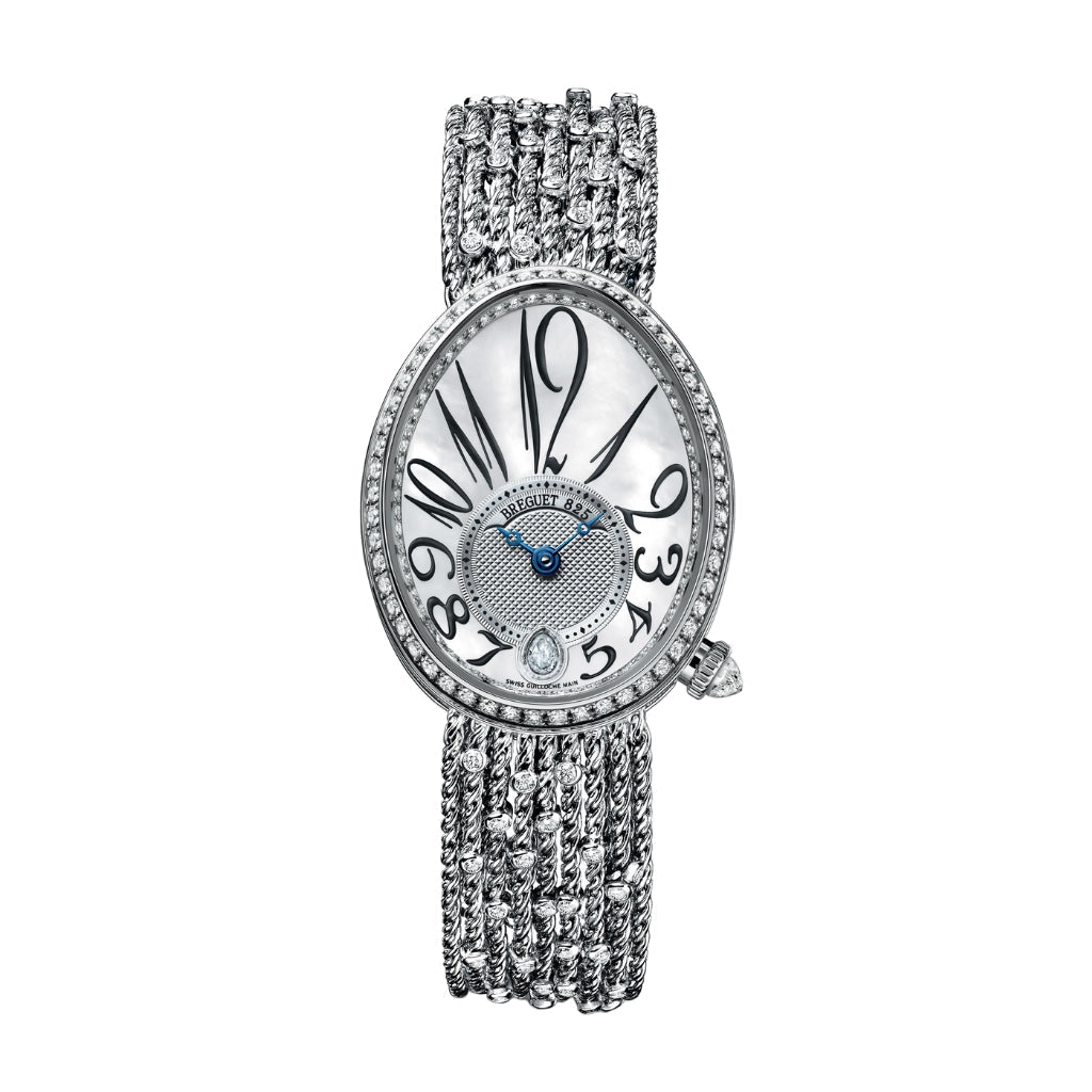 Breguet Reine 36.5 x 28.45mm White Mother-Of-Pearl Dial with Diamonds White Gold Bracelet 8918BB/58/J31/D0DD - WATCHXNYC