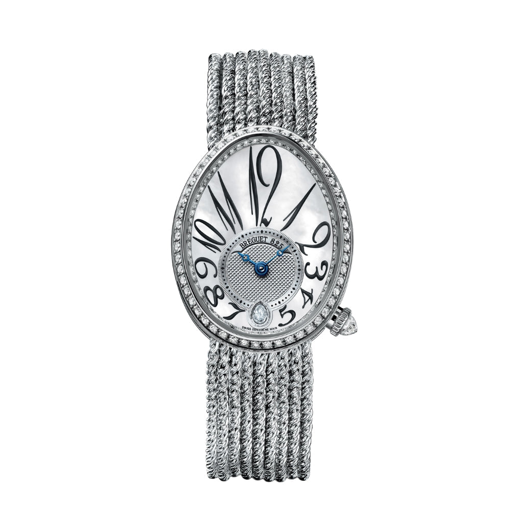 Breguet Reine 36.5 x 28.45mm White Mother-Of-Pearl Dial with Diamonds White Gold Bracelet 8918BB/58/J39/D00D - WATCHXNYC