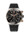 Breitling Super Chronomat B01 44 mm Black Dial Stainless Steel & 18K Red Gold Black Rubber Strap UB0136251B1S1 - WATCHXNYC