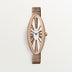 Cartier Baignoire Allongée Medium 18k Rose Gold Silver Dial Taupe  Leather WJBA0006
