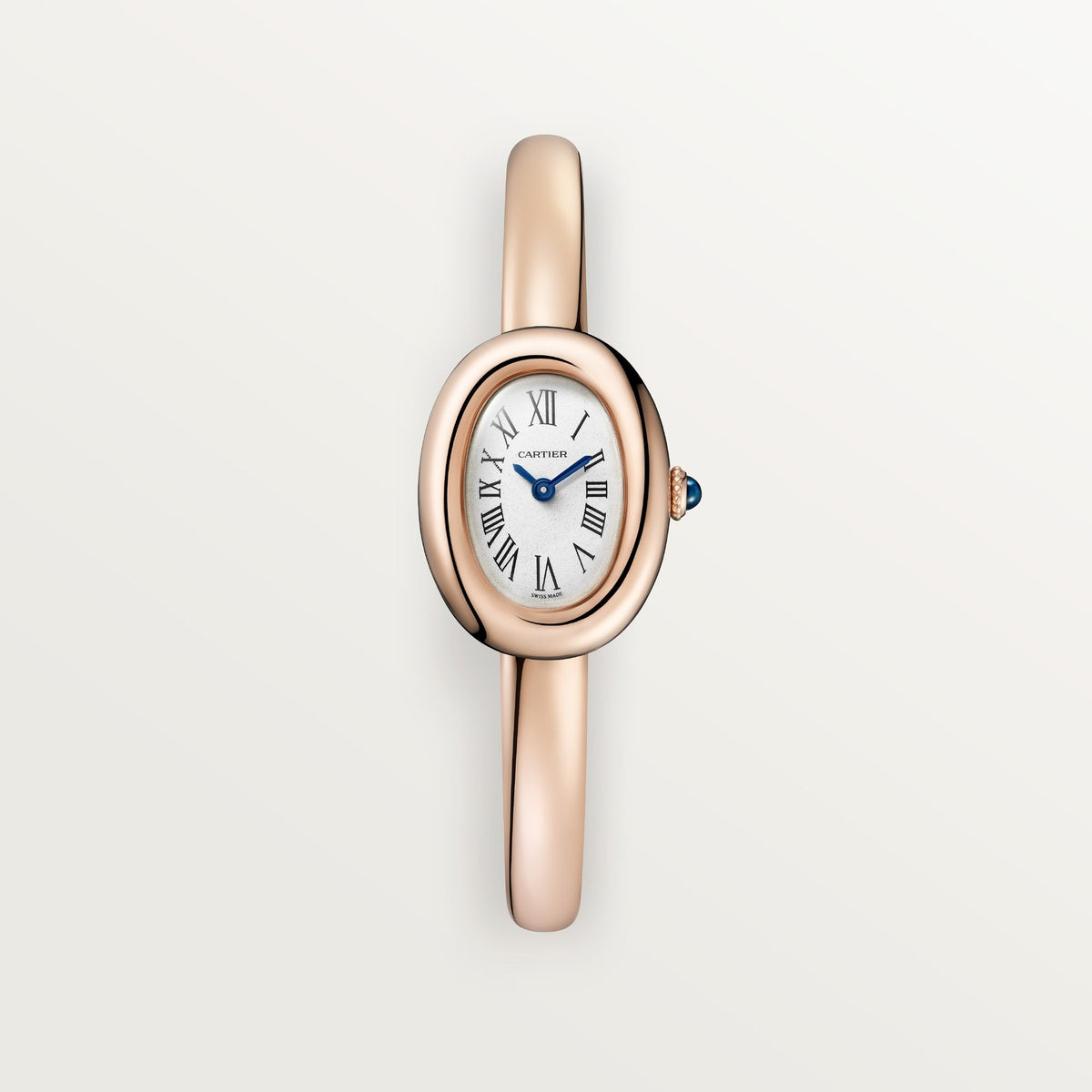 Cartier Baignoire Mini 18k Rose Gold Silver Dial Bracelet WGBA0047 - WATCHXNYC