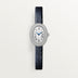 Cartier Baignoire Mini 18k White Gold Silver Dial Varnished Navy Blue Strap CRWJBA0070