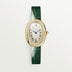 Cartier Baignoire Small 18k Yellow Gold Silver Dial Varnished Green  Skin Strap WJBA0038
