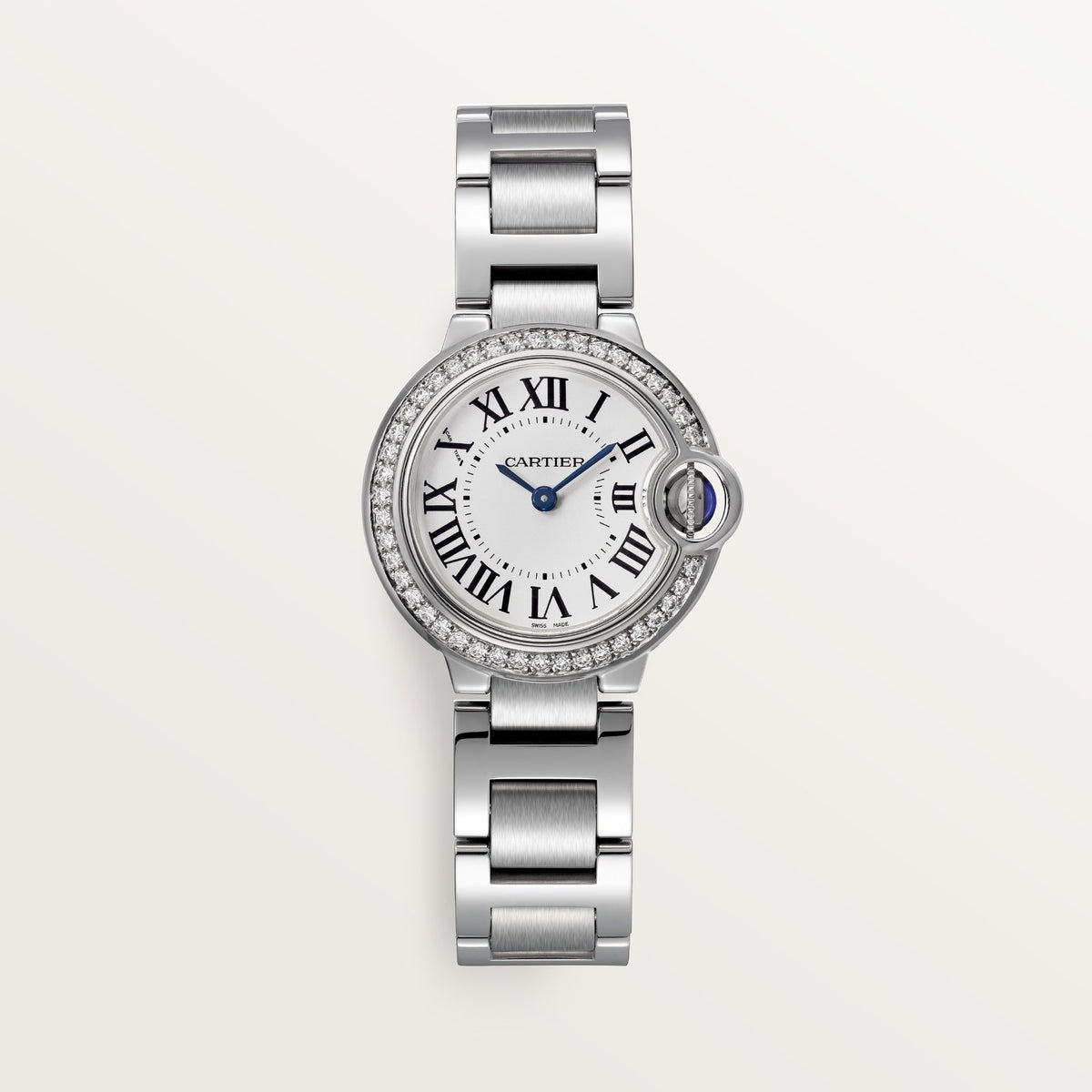 Cartier Ballon Bleu 28 mm Steel Opaline Dial Bracelet W4BB0030 - WATCHXNYC