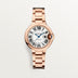 Cartier Ballon Bleu 33 mm Rose Gold Silver Dial Bracelet WGBB0042