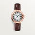 Cartier Ballon Bleu 33 mm Rose Gold Silver Dial  Leather W6920097