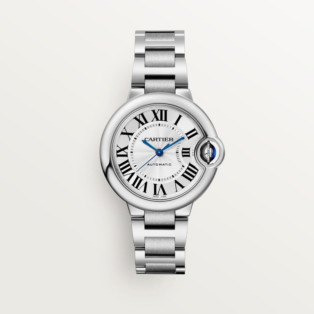 Cartier Ballon Bleu 33 mm Steel Silver Dial Bracelet WSBB0044 - WATCHXNYC