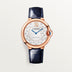 Cartier Ballon Bleu 36 mm Rose Gold Silver Sunray Dial Blue  Leather WGBB0053